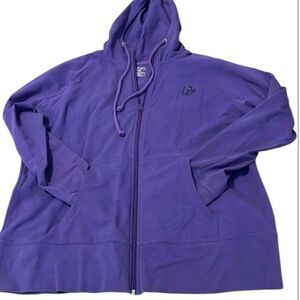 Lane Bryant size 18/20 purple zip front hoodie w/pockets & sequin accents GUC